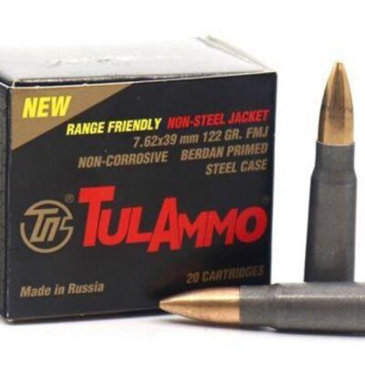 Tula "range friendly" steel case 7.62x39 with copper (not steel) jacketed projectiles for $0.429/rd currently here