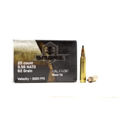 AAC SABRE series brass case 5.56 with 62gr black tipped ballistic projectiles for $0.60/rd currently here