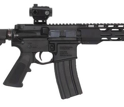 Radical AR15 pistol with 10.5'' 5.56 nitrided barrel, MLOK free floated rail, Crimson Trace red dot optic, and SB Tactical SBA3 adjustable brace for $499 currently here