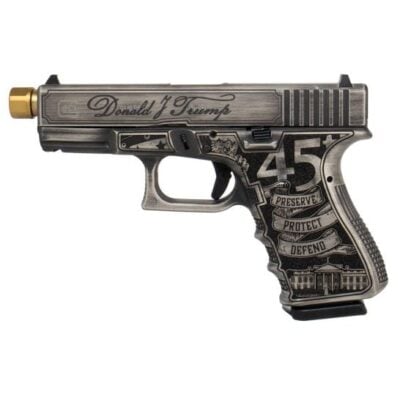 Donald Trump edition Glock 19 with gold TiN threaded barrel for $749 currently here