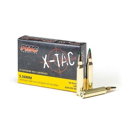 PMC XTAC brass case 5.56 with M855 green tip 62gr steel penetrator projectiles for $0.449/rd currently here