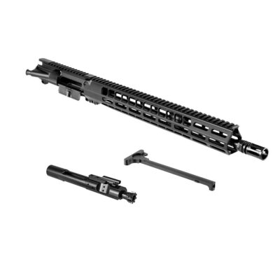 Brownells complete lightweight AR15 upper receiver with 16'' 5.56 4150CMV nitrided mid-length pencil profile barrel, 15'' MLOK free floated handguard, Brownells nitrided full auto profile BCG with 9310 MP tested bolt and charging handle for $339 with code B15OFF currently here