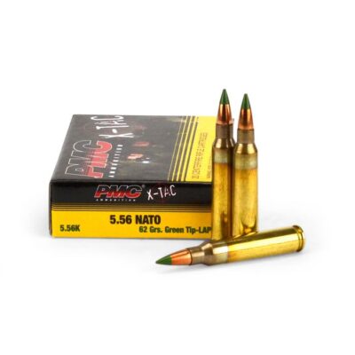 300 round "range bundles" of PMC XTAC brass case M855 5.56 with 62gr green tip penetrator projectiles for $0.456/rd with code "5OFFJUNE24" & orders over $149 ship free currently here
