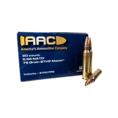 AAC match brass case 5.56 with Hornady 75gr BTHP projectiles for $0.55/rd currently here