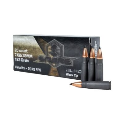AAC Sabre steel case 7.62x39 with 123gr ballistic black tip projectiles for $0.55/rd currently here