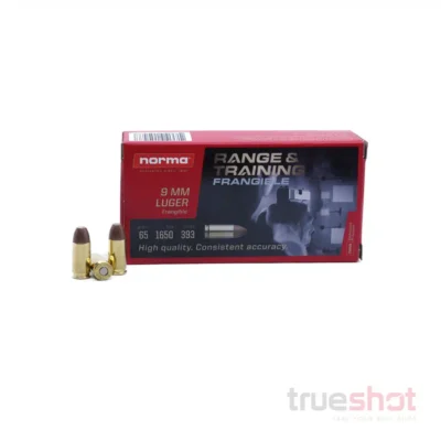 Norma brass case 9mm with 65gr frangible projectiles for $0.219/rd currently here