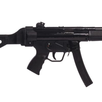 MKE produced AP5 H&K MP5 roller delayed clone made on factory H&K machinery with CHF chrome lined fluted threaded tri-lug barrel and SB Tactical side folding brace for $1,332 (use email for price button) currently here