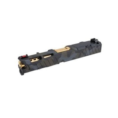 Zaffiri Precision ZPS.4 Gen3 Glock 19 compatible complete slide assembly with RMR pattern optics cut, fiber optic sights, multicam black cerakote finish, and ported gold TiN match barrel for $299 currently here