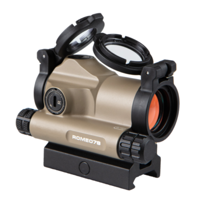 Sig Sauer FDE Romeo 7S red dot optic with 2 MOA dot, flip up lens covers, lower 1/3 & absolute co-witness mount, and 2-5 year battery life powered by an AAA battery for $99/ea currently here: