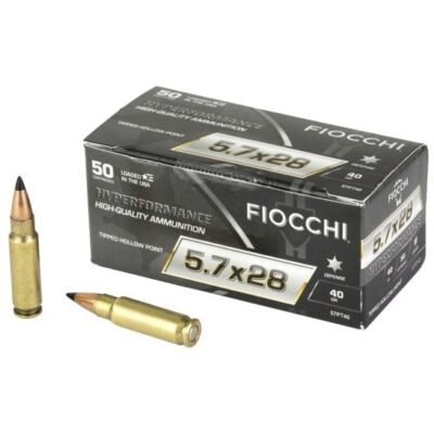 Fiocchi brass case 5.7x28mm with 40gr ballistic tipped projectile for $0.40/rd currently here: