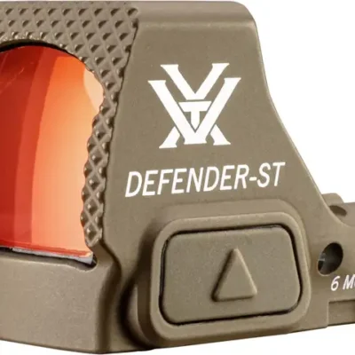 Vortex's Defender ST FDE red dot optic with 6 MOA dot, top mounted battery, shake awake, Deltapoint Pro footprint, lifetime warranty, and 2-5 year battery life for $217 *shipped* currently here: