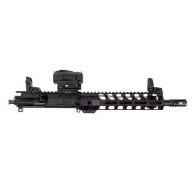 PSA AR15 upper with 10.5'' 5.56 nitrided barrel, MLOK free floated rail, Magpul MBUS II sights, and Vortex SPARC AR red dot optic with 2 MOA red dot & 2-5 year battery life for $279 currently here: