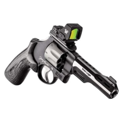 Limited edition Smith & Wesson 8 round Model 327 9mm Performance Center revolver with 5'' barrel and Vortex Defender CCW red dot optic for $2,299 currently here
