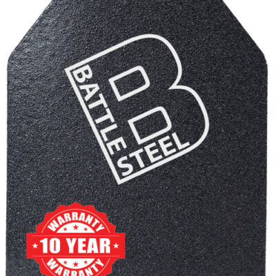 Battle Steel American made Level III+ lightweight 4.5lb 10x12'' curved ceramic/UHWMPE plates that stop virtually all common rifle rounds including M855 for $153/ea with code VDAY25 here