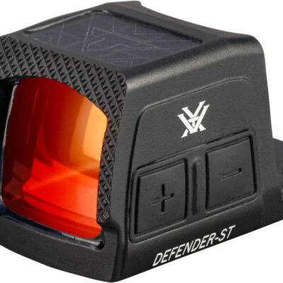 Vortex Defender ST Solar enclosed red dot optic with multi reticle system, lifetime warranty, Deltapoint footprint, Glock MOS adapter plate, and 5-10 year battery life for $279 currently here