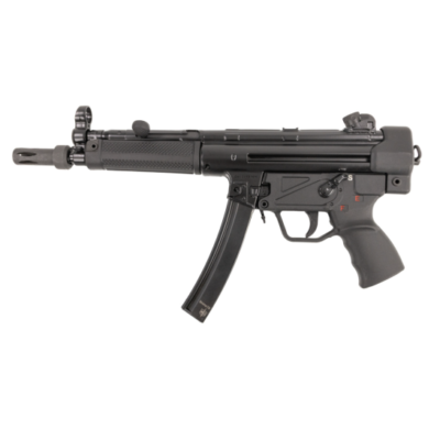 Military Armament Corp MAC-5 roller delayed MP5 clone made on H&K factory machinery with CHF chrome lined fluted threaded tri-lug barrel, QD flash hider, & sling for $949 currently here