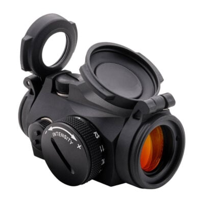 Aimpoint T2 Micro red dot optic with 2 MOA dot, shrouded turrets, and flip up lens covers for $799 (add to cart for price) currently here