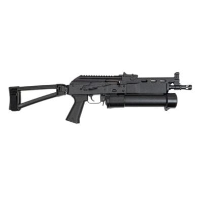 PSA AK-V Stizon with standard capacity 55rd helical magazine, 9mm nitrided threaded barrel, dust cover with optics rail, enhanced safety, and side folding brace for $1,199 currently here