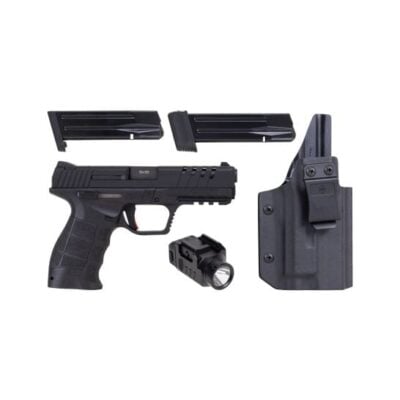 SAR USA 17/19+1 SAR9X package with RMSc threaded slide, weapon light (TLR8 knock off), and holster for $249 currently here: