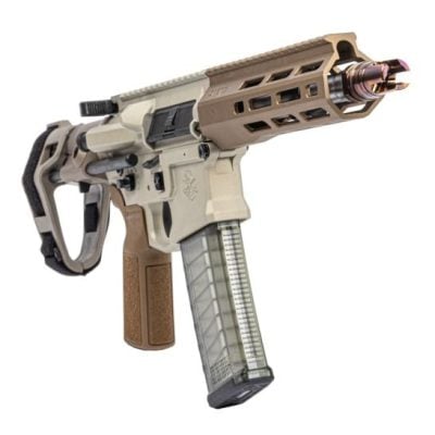 PSA Mixtape with 8'' 300BLK 416R SS 1:5'' twist barrel, adjustable gas block, MLOK handguard, Plan B flash hider / suppressor mount, gas busting ambi charging handle, Radian ambi 45/90 degree safety, ambi lower, 2 stage match trigger, and PDW brace for $1,249 here