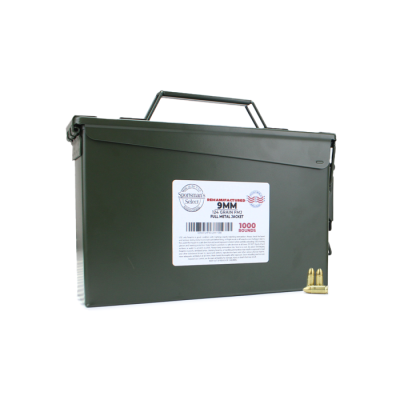 Sportsman's Select brass case 124gr 9mm reman in a sealed ammo can for $0.199/rd & orders over $149 ship free currently with code "GFS149PLUS" here: