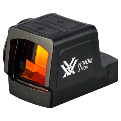 Vortex Venom enclosed red dot optic with 3 MOA dot, Deltapoint footprint, and shake awake for $150/ea currently here