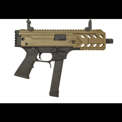 G-Force Arms FDE Blade6 9mm PCC with 6'' nitrided threaded barrel, folding BUIS, Glock mag/magwell, and 1913 brace/stock attachment point for $429 currently here