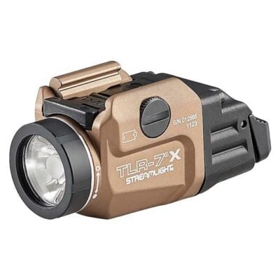 Streamlight FDE TLR-7A Flex (has high and low switches) 500 lumen / 5,000 candela compact weapon light for $129/ea currently here