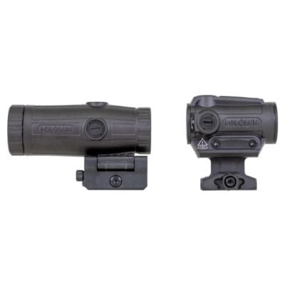 Holosun ARO red dot optic with 2 MOA dot, 2-5 year battery life, and 3x magnifier with flip to side QD mount for $229 currently here: