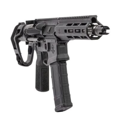 PSA SABRE Mixtape Vol 1 with 8'' 300BLK 416R SS 1:5'' twist barrel, Plan B flash hider, MLOK free floated rail, SABRE forged ambi receiver set with flared magwell and enlarged trigger guard, Radian ambi 45/90 degree safety & gas busting charging handle, Microbest BCG, & two stage trigger for $1,199 here