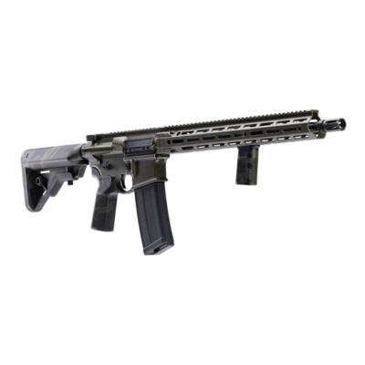 Daniel Defense OD green cerakoted V7 AR15 with 16'' 5.56 CHF chrome lined MP/HP tested mid-length barrel, 15'' MLOK free floated rail, pinned gas block, ambi-safety, H buffer, gas busting ambi charging handle, and B5 Systems multicam black furniture for $1,699 currently here
