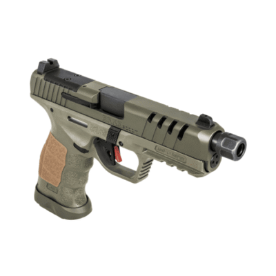 SAR USA 15/21+1 optics ready SAR9 SOCOM with suppressor height night sights, CHF threaded barrel, magwell, & flat trigger for $418 (add to cart for price) currently here
