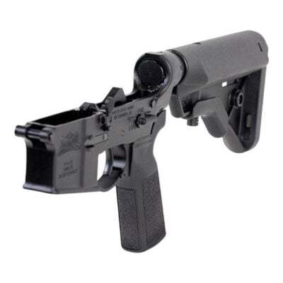 PSA complete AR15 lower receiver with B5 Systems stock, grip, and trigger guard for $129/ea currently here