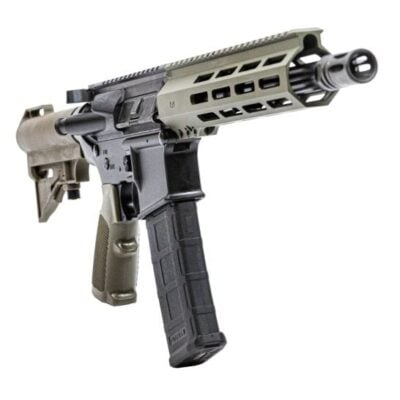 PSA AR15 pistol with 10.5'' 300BLK 4150CMV nitrided barrel, & OD green HEX MLOK handguard/grip/adjustable brace for $459 currently here