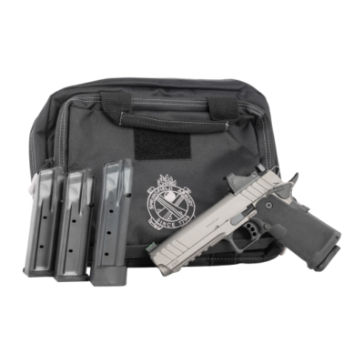 Springfield 17/20+1 Prodigy 2011 with tungsten cerakote finish, fiber optic front sight, Viridian green dot optic, padded range bag, and 4x magazines for $1,199 currently here: