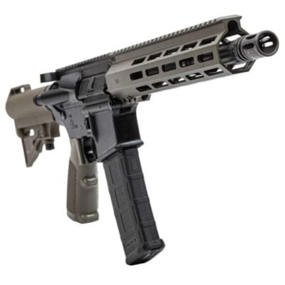 PSA AR15 pistol with 11.5'' 5.56 4150CMV nitrided barrel, 10.5'' OD green HEX MLOK handguard, and H&R adjustable brace for $459 currently here: