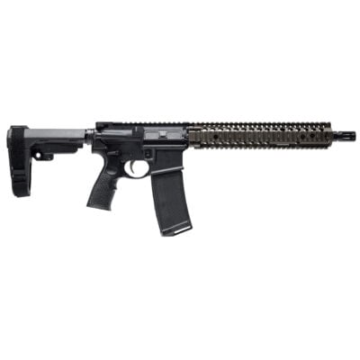 Daniel Defense GL/SSC (Grenade Launcher/Sound Suppressor Capable) AR15 pistol with 12.5'' 5.56 CHF chrome lined MP/HP tested barrel, pinned gas block, 11.5'' FDE RIS III handguard, gas busting ambi charging handle, ambi safety, and SBA3 and adjustable brace for $1,599 shipped