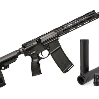 Daniel Defense V7 AR15 pistol with 10.3' 5.56 CHF chrome lined barrel, pinned gas block, MLOK handguard, ambi safety, gas busting ambi charging handle, QD end plate, SB Tactical SBA3 brace, and a KGM 5.56 suppressor with interchangeable end caps for $1,499 shipped currently here