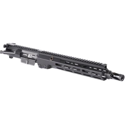 Geissele Super Duty Mod1 AR15 upper receiver with 5.56 CHF chrome lined tapered profile MP/HP tested barrel, HUXWRX flash hider / suppressor mount, pinned gas block, nano coated REBCG, gas busting ambi charging handle, and MLOK handguard that dovetails into the upper receiver for $1192 with code MRGUNSNGEAR here