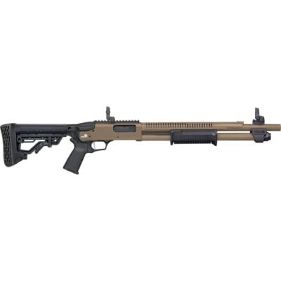 Mossberg FDE 6+1 590R 12ga shotgun with adjustable stock, ambi QD sling points, AR15 style ambi thumb safety, Magpul MBUS II sights, heat shield (gun grabbers HATE heat shields...), and NiB trigger for $738 with code MRGUNSNGEAR currently here