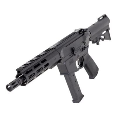 PSA AR9 with 8'' 9mm nitrided threaded barrel, flash can, HEX MLOK handguard, Glock magwell, Magpul grip, and H&R brace for $499 currently here