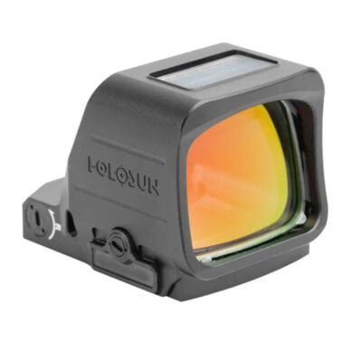 Holosun 507 Pro Max red dot optic with large window, top mounted battery, solar power backup, RMR footprint, solar shade, multi reticle system, and 2-5 year battery life for $399 currently here