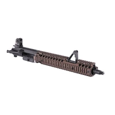 Daniel Defense M4A1 Block II clone AR15 upper with 14.5'' 5.56 CHF chrome lined SOCOM profile barrel with pinned FSB as God intended (), FDE RIS II rail, and DD rear sight for $626/ea with code "MRGUNSNGEAR" currently here