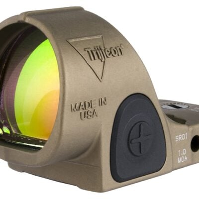 Trijicon American made FDE LED adjustable SRO red dot optic with RMR footprint, 1 or 2.5 MOA dot, and 2-5 year battery life for $495 *shipped* currently here