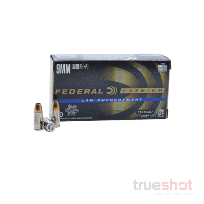 Federal nickel plated 9mm +P with 124gr HST JHP projectiles from $0.565/rd *shipped* with code "MRGUNSNGEAR" currently here