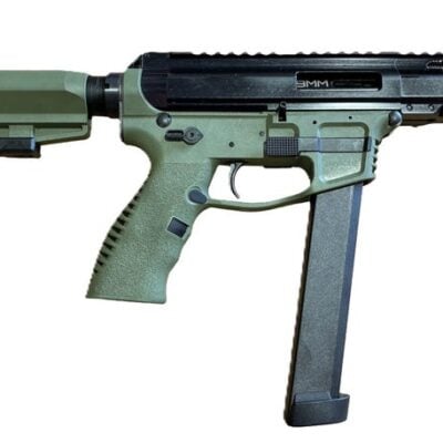 GForce Jawbone AR9 with 5'' nitrided threaded barrel, forward charging handle, MLOK handguard, ambi safety & mag release, and green adjustable brace for $399 currently here: