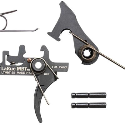 LaRue Tactical MBT-2S drop in AR15/AR10 two stage match trigger with curved shoe, 2.5lb first stage take up and 2.0lb crisp 2nd stage break for $99/ea (add to cart for price) currently here