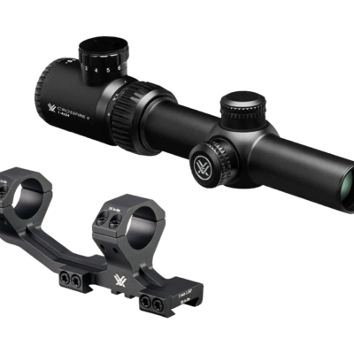 Vortex Optics Crossfire II 1-4x scope with "red dot bright" V-Brite reticle, lifetime warranty, and cantilever mount for $139 currently here