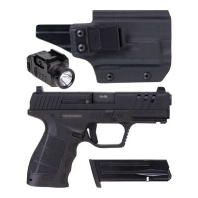 SAR USA 15+1 SAR9 CX (G19 size) with a weapon light, nitrided slide, modular grip panels, & IWB holster for $279 currently here
