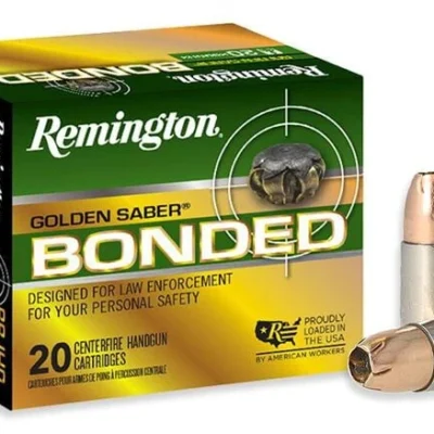 Remington nickel plated brass case 9mm +p with Golden Saber bonded 124gr projectiles for $0.45/rd shipped currently here